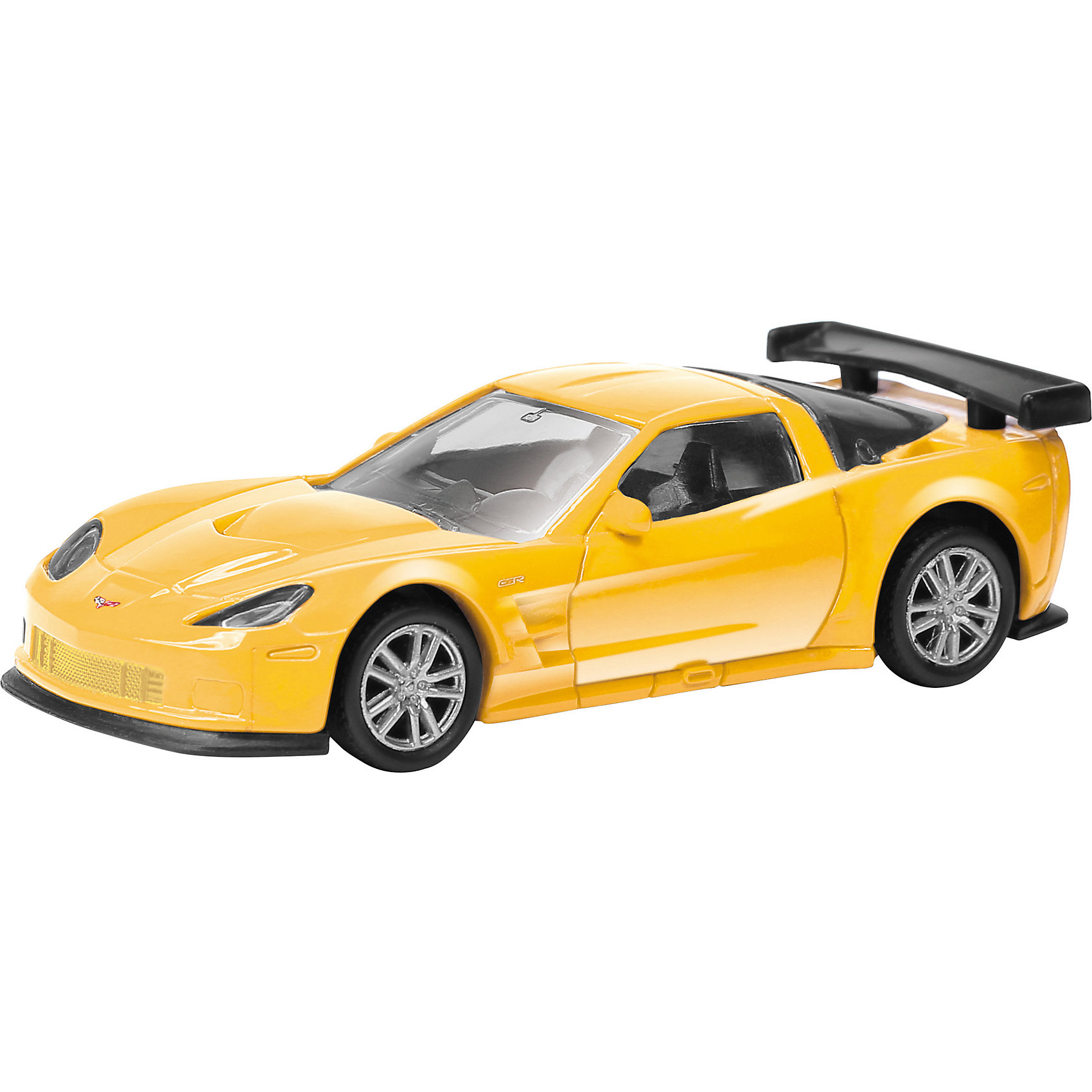 фото Модель авто 3" CHEVROLET CORVETTE C6-R 1:64, желтая Uni fortune