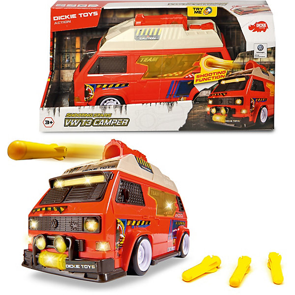 фото Машинка с залповой установкой dickie toys vw t3 camper, 28 см