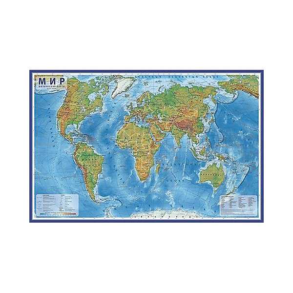 фото Карта "Мир Физический" в тубусе Globen
