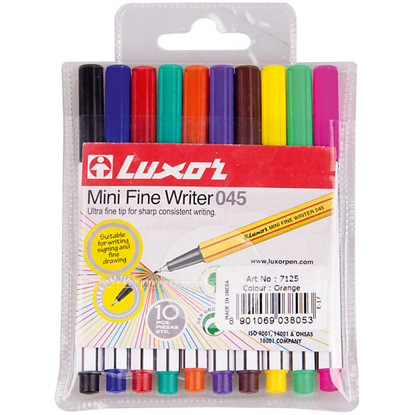 Набор капиллярных ручек Mini Fine Writer 045, 10 цветов Luxor 11412595