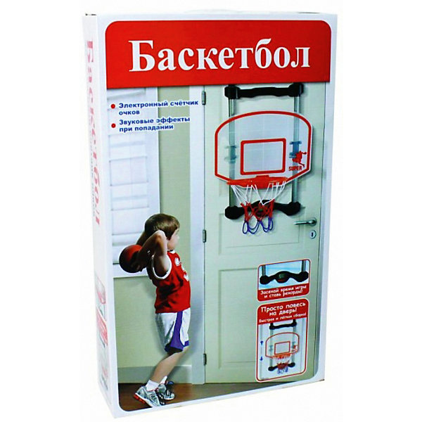 

Баскетбольный щит c корзиной 1Toy, Разноцветный