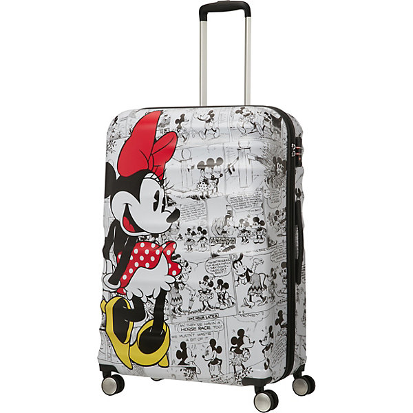 Чемодан American Tourister Минни комиксы белые, высота 77 см