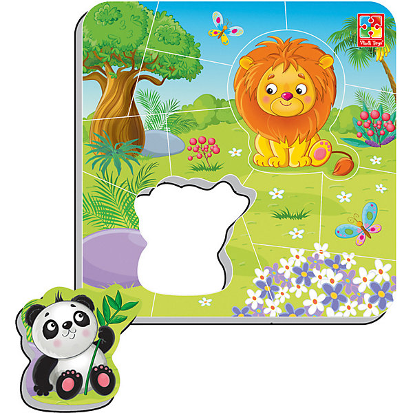 

Пазлы на магните Vladi Toys "Зоопарк", 14 элементов