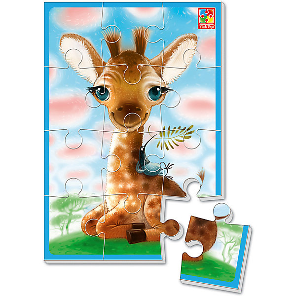 

Мягкие пазлы Vladi Toys "Жирафчик", 12 элементов