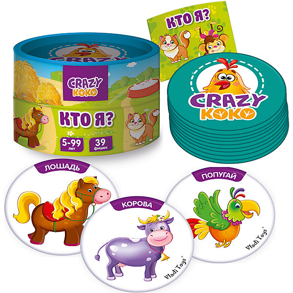 

Настольная игра Vladi Toys Crazy KOKO "Кто я", 39 фишек