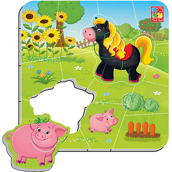 

Пазлы на магните Vladi Toys "Ферма", 16 элементов