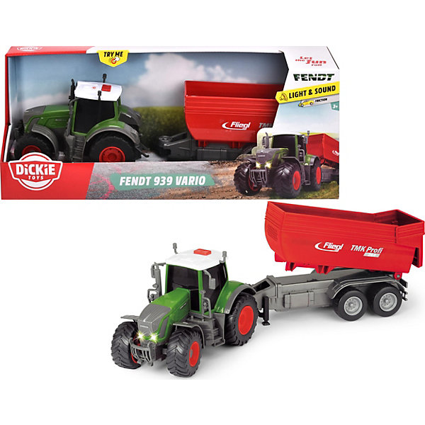 фото Трактор с прицепом dickie toys fendt 939 vario, фрикционный, 41 см