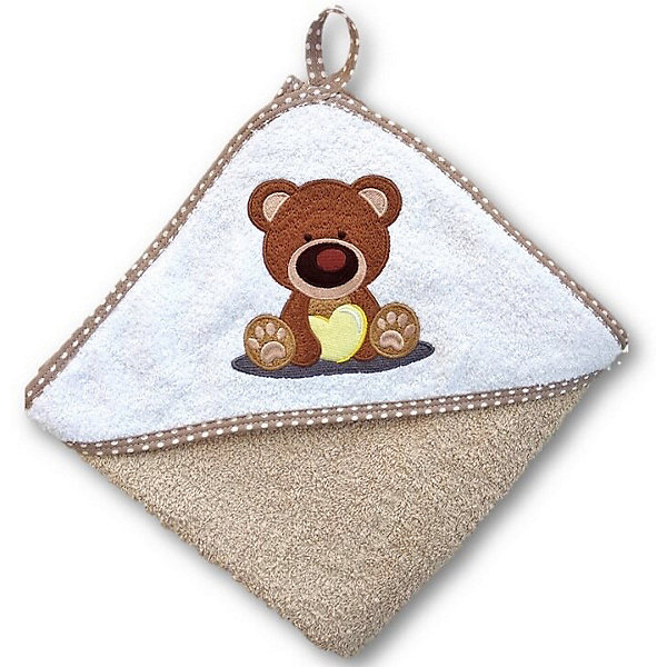 

Полотенце для купания Uviton Baby 100х100 см, Мишка, Бежевый