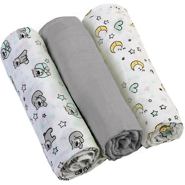 

Набор пеленок BabyOno, 3 шт, Серый, Набор пеленок BabyOno, 3 шт