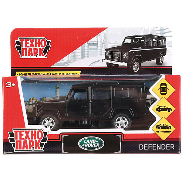 

Инерционная машина Технопарк Land Rover Defender, черный, Серебряный