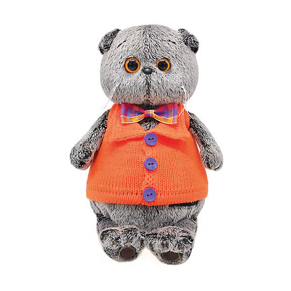 

Мягкая игрушка Budi Basa Кот Басик в вязаном жилете, 25 см, Коричневый