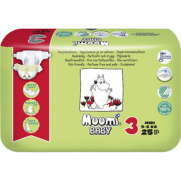 

Подгузники Muumi Midi 5-8 кг, 25 штук