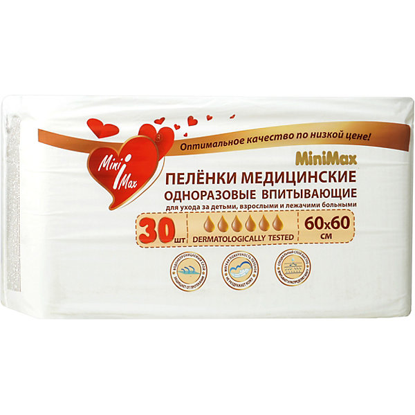 Детские одноразовые пеленки 60x60 см, 30 штук MiniMax 11552471