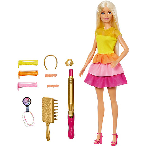 

Игровой набор Barbie "Роскошные локоны" Кукла в модном наряде с аксессуарами для волос