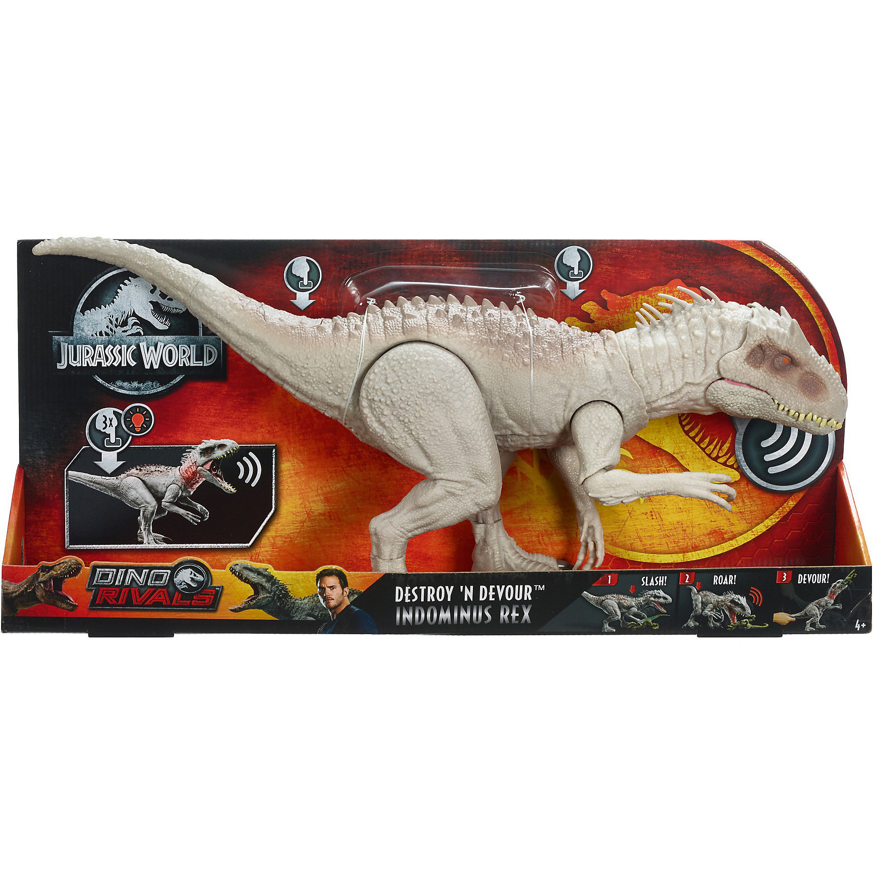 Игровая фигурка Jurassic World Индоминус Рекс, свет и звук Mattel 11618040