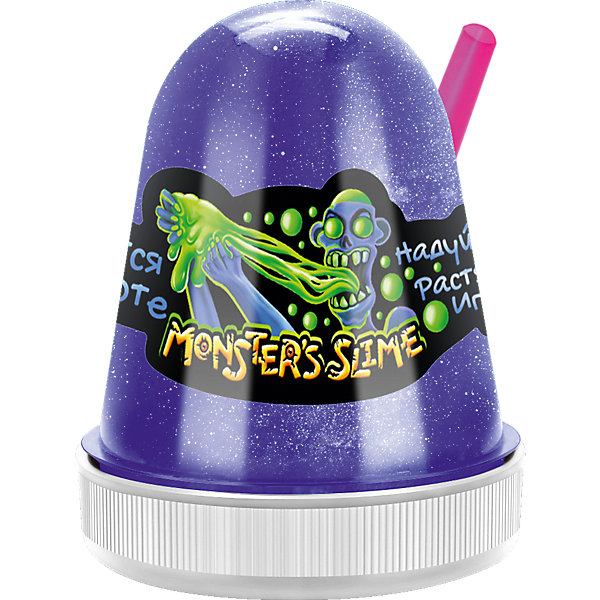 фото Светящийся слайм Monster Slime синий, 130 гр -