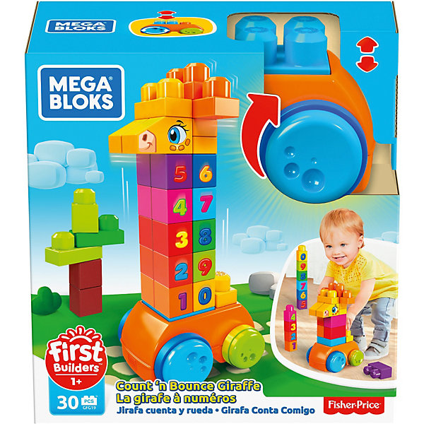 Конструктор Mega Bloks First Builders Жираф 123 Mattel 11723974