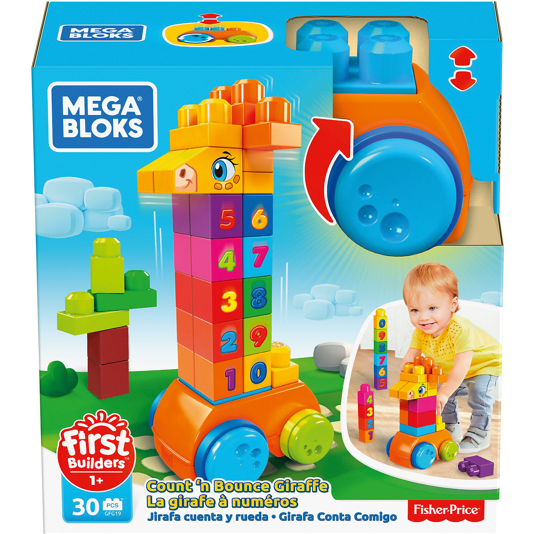 Конструктор Mega Bloks First Builders Жираф 123 Mattel 11723974