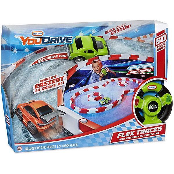 Набор You Drive Flex "Гоночная полоса и зеленый спорткар" Little Tikes 11726634