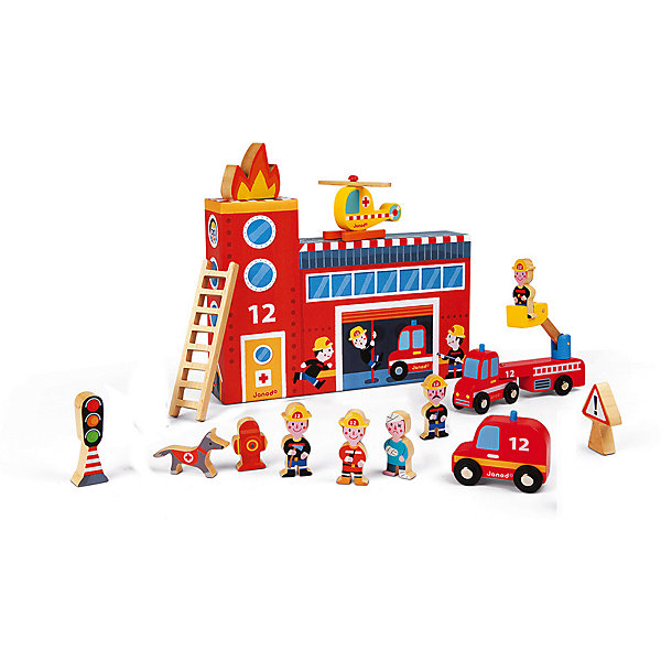 фото Игровой набор Janod "Пожарные", с деревянными фигурками