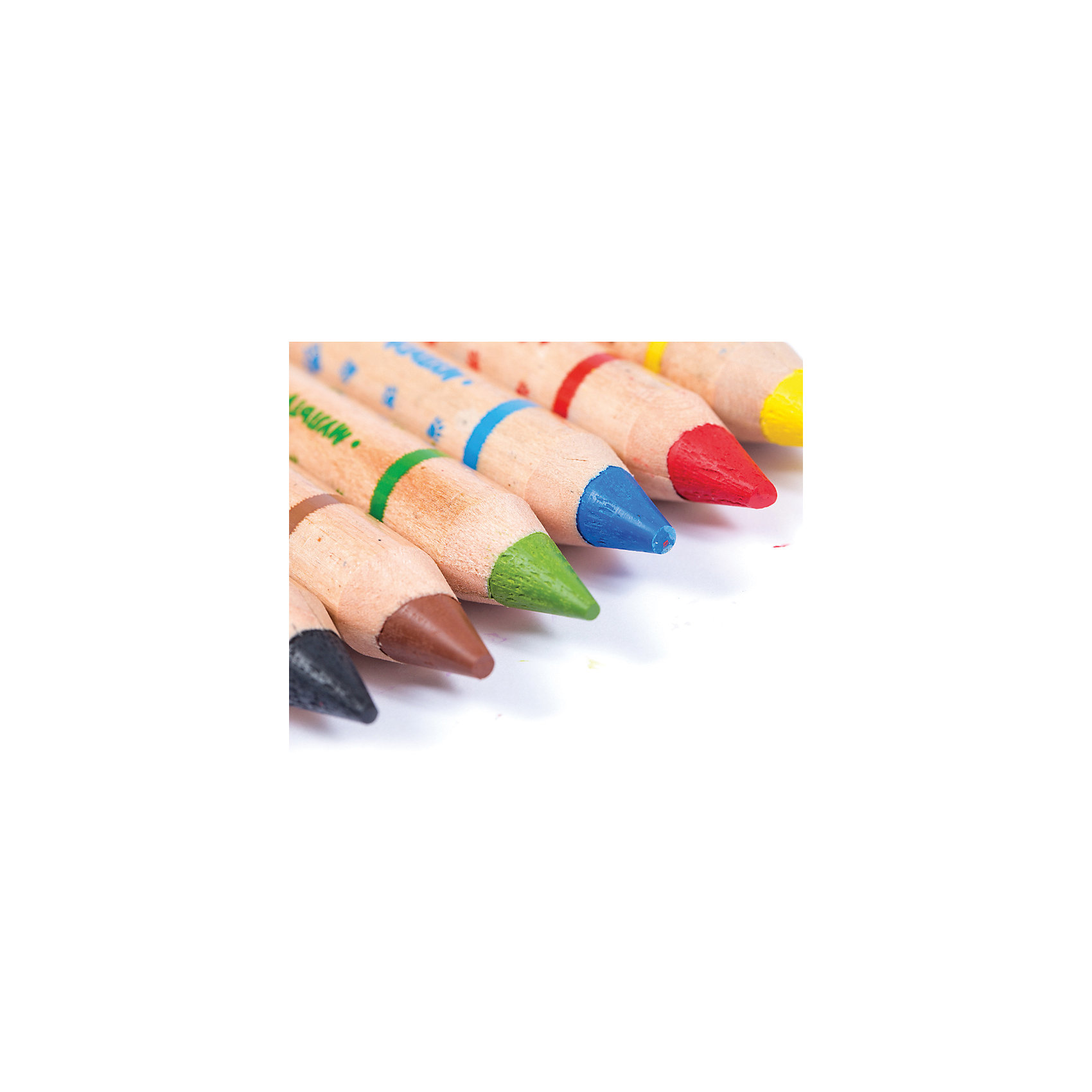 фото Акварельные карандаши Мульти-Пульти "Приключения Енота" 3 в 1, 6 цветов