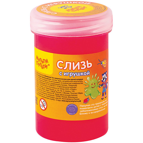 

Слизь для рук Мульти-Пульти с игрушкой, розовая
