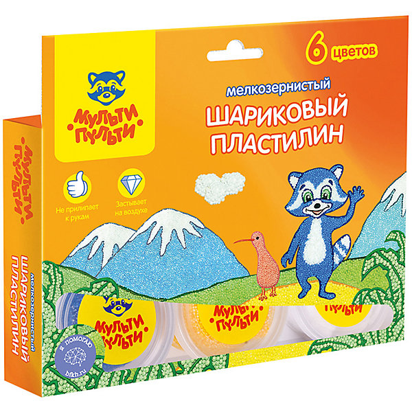 

Шариковый пластилин Мульти-Пульти "Енот в Новой Зеландии", 6 цветов