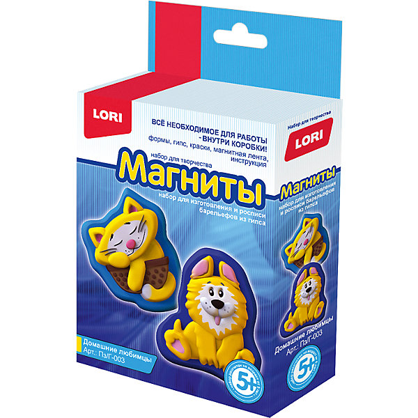 

Набор для творчества Lori "Магниты из гипса" Домашние любимцы