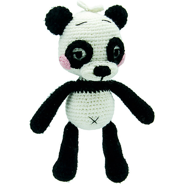 

Вязаная игрушка Niki Toys Панда Бим, Черный/белый