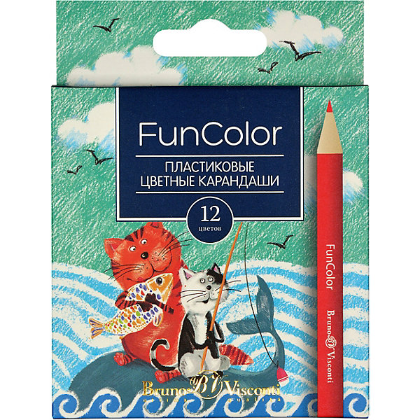 

Карандаши цветные укороченные FunColor, 12 цветов, Bruno Visconti