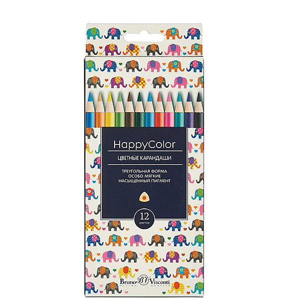 

Карандаши цветные HappyColor, 12 цветов, Bruno Visconti