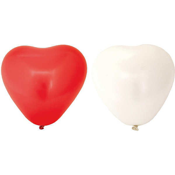 фото Воздушные шары Action! "Сердечки" красные и белые, 100 шт