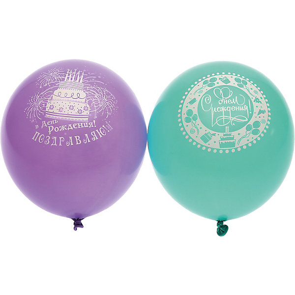 фото Воздушные шары Belbal с рисунком "Поздравляю с днем рождения!" 50 шт