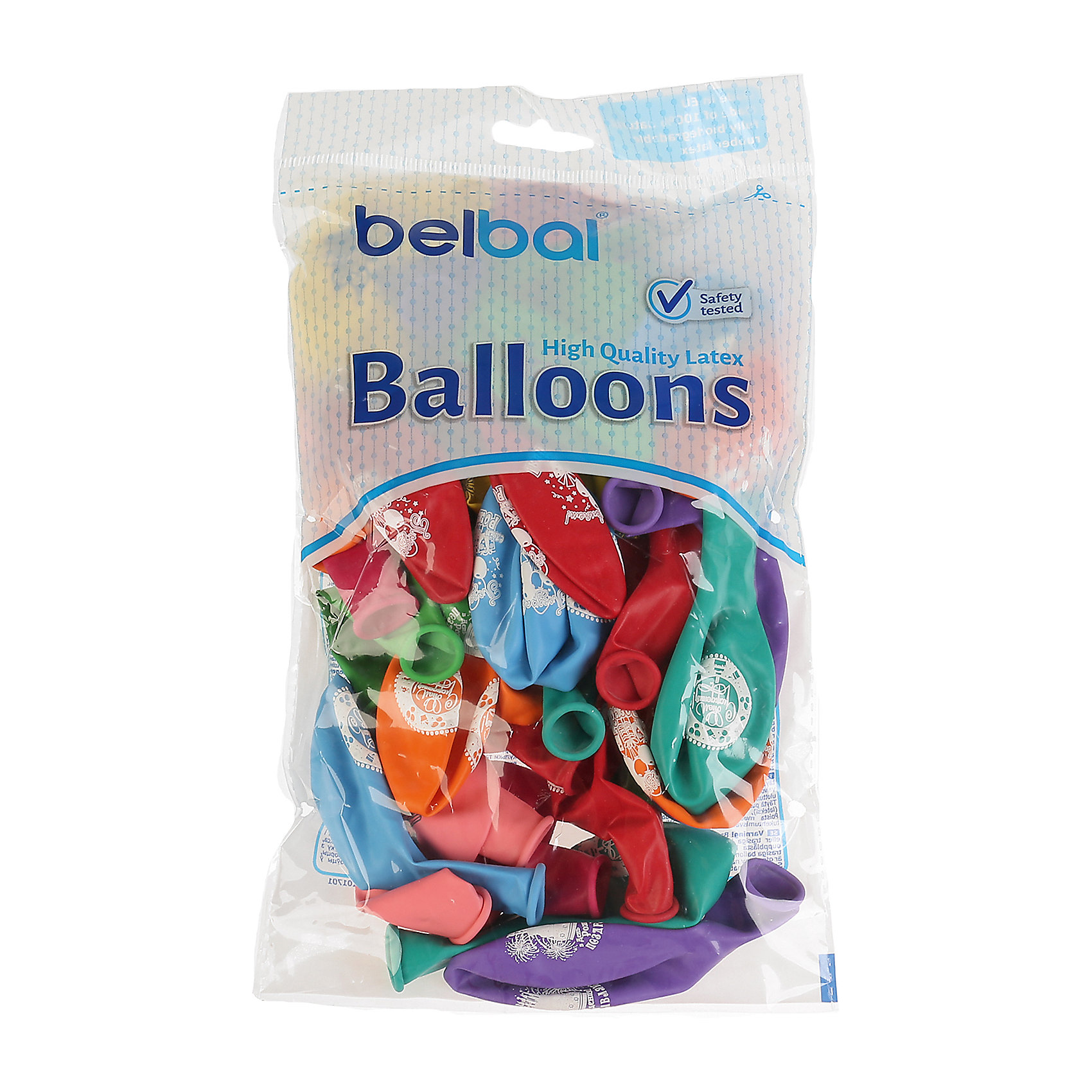 фото Воздушные шары Belbal с рисунком "Поздравляю с днем рождения!" 50 шт