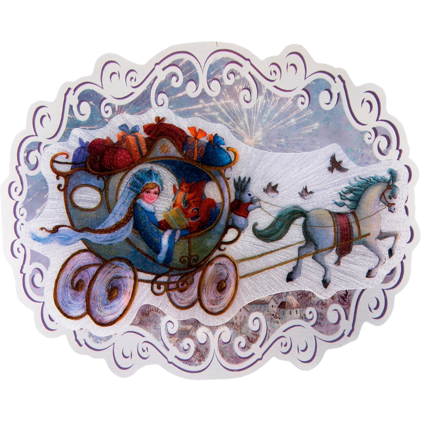 фото Новогоднее украшение Fenix-present "Новогодняя колесница", с подсветкой Феникс-презент