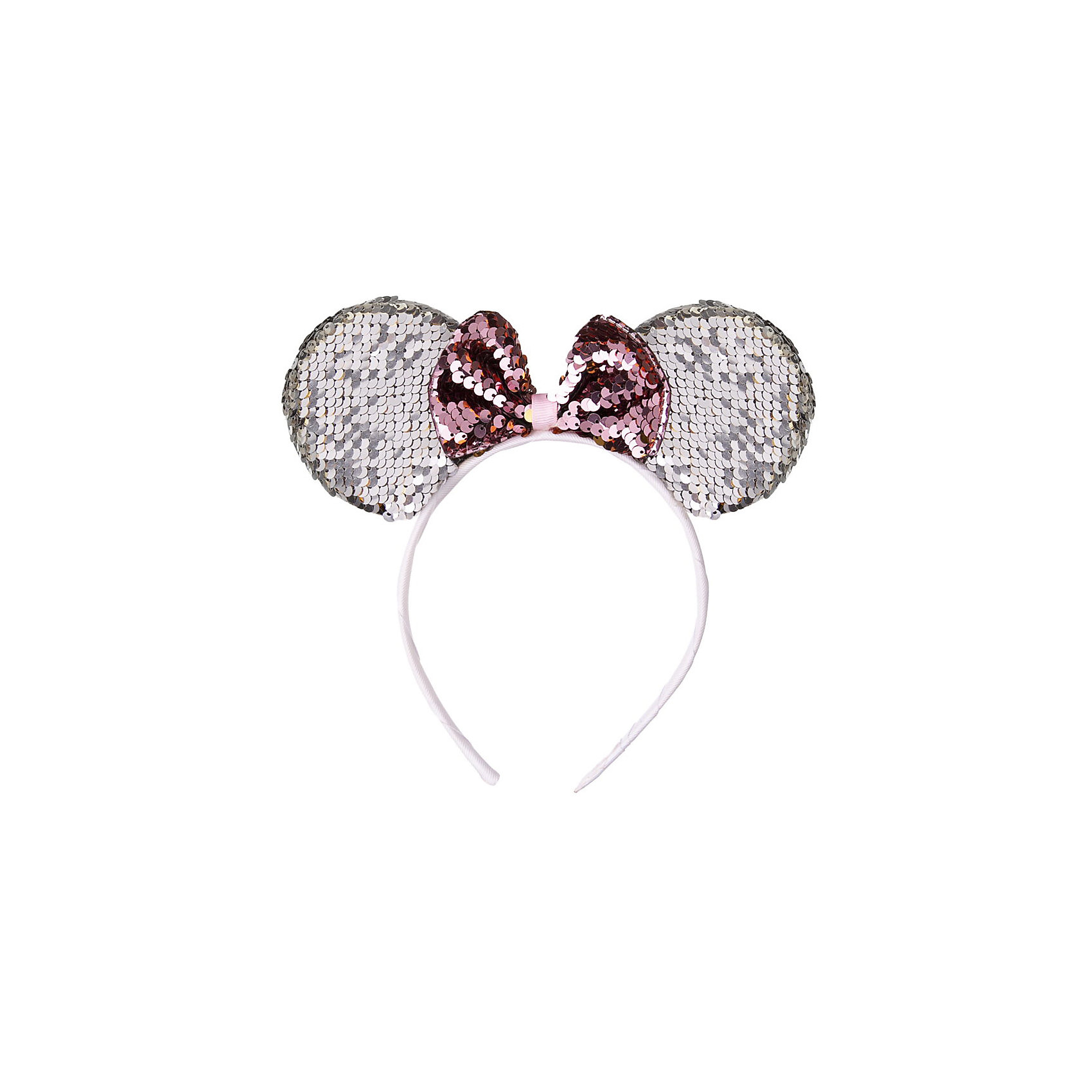 фото Ободок Fenix-present "Мышка", с пайетками, бледно-розовый Феникс-презент