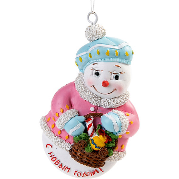 фото Украшение Fenix-present "Снеговик с корзинкой" Феникс-презент