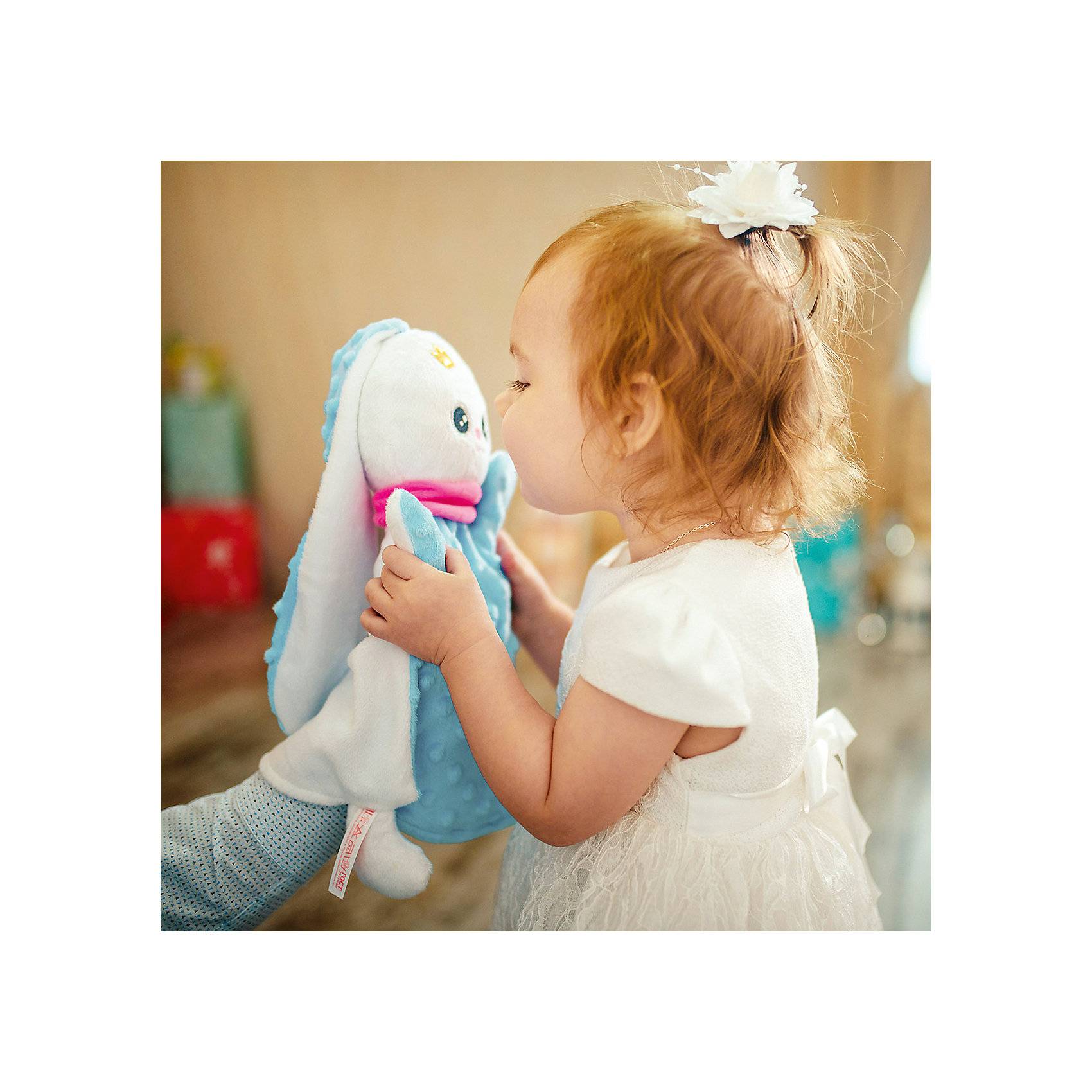 фото Кукла на руку Мякиши "Зайка", голубой