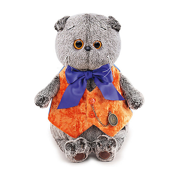 

Мягкая игрушка Budi Basa Кот Басик в жилете с часами, 19 см, Коричневый