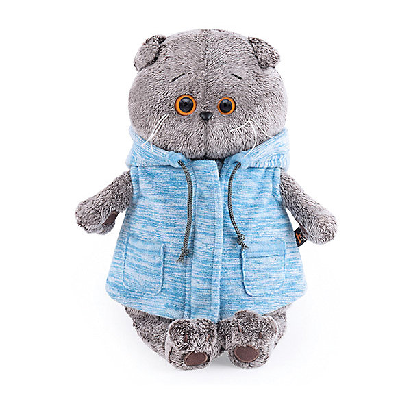 

Мягкая игрушка Budi Basa Кот Басик в голубом жилете, 19 см, Коричневый