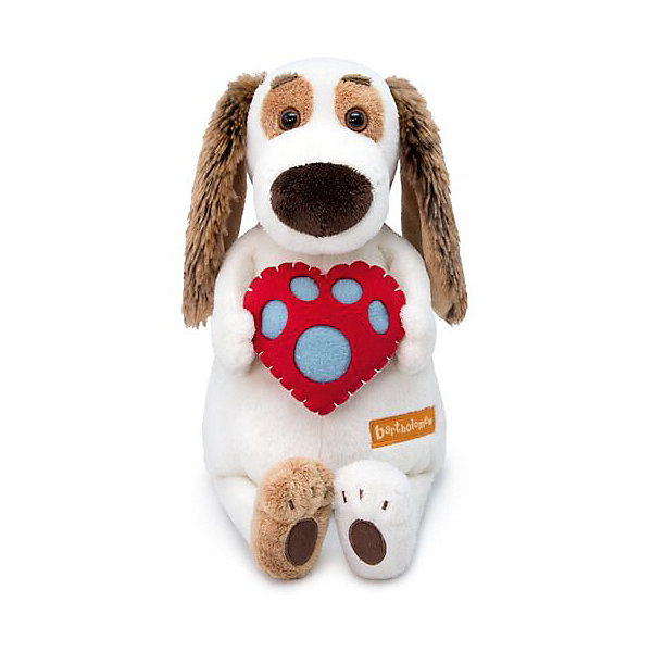 фото Мягкая игрушка Budi Basa Собака Бартоломей с сердцем, 27 см