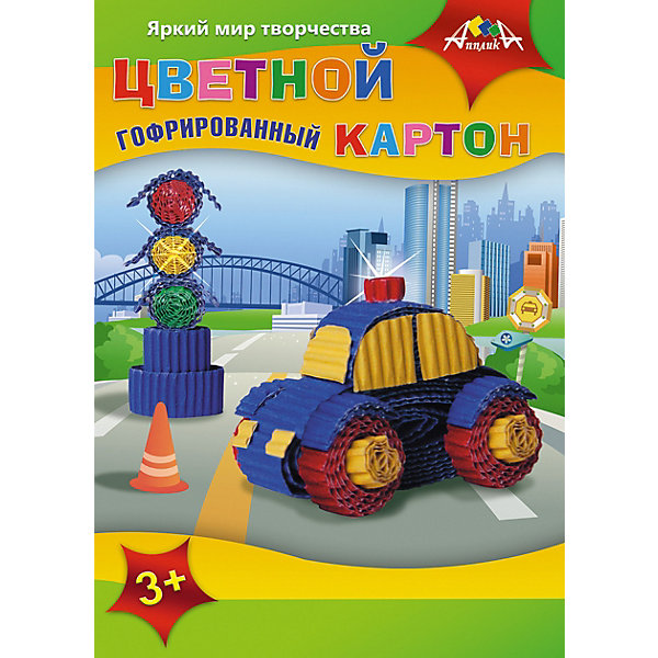 

Цветной гофрокартон Апплика "Машинка" 5 листов А4, Разноцветный