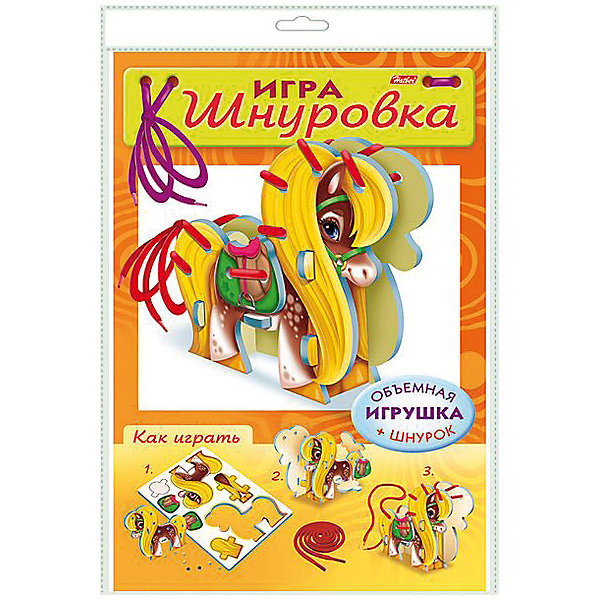 

Игра-конструктор объемная Хатбер-Пресс «Занимательные игры для малышей. Шнуровка. Пони»