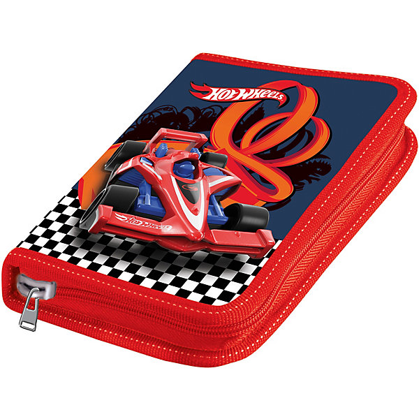 

Пенал широкий Mattel Hot Wheels, пустой, Синий/красный