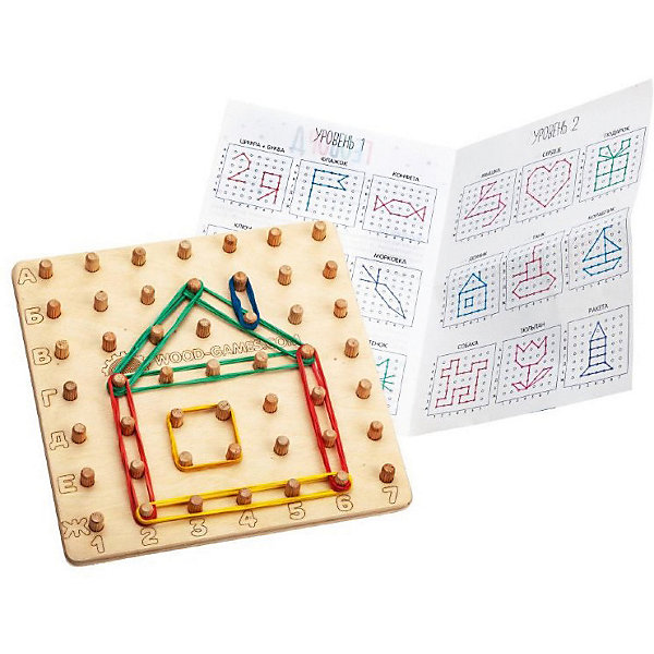 

Головоломка-пазл Wood Games "Геоборд", Коричневый