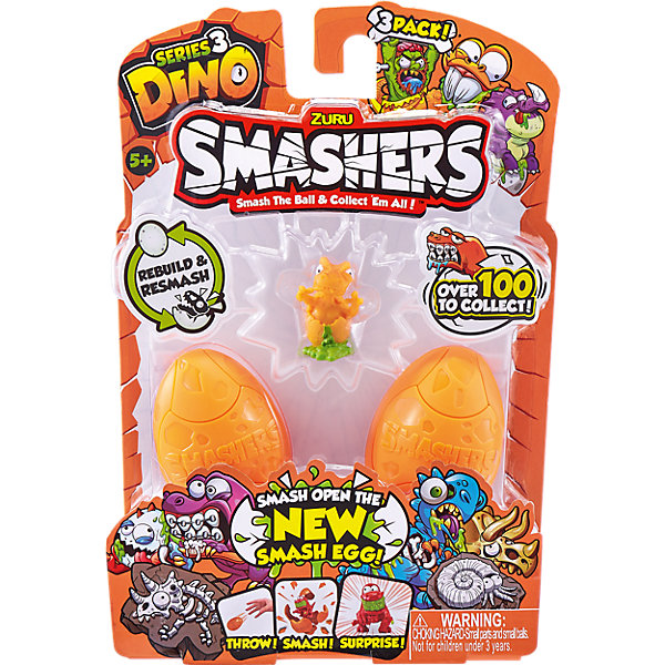 

Игровой набор Zuru Smashers "Дино-сюрприз в яйце", 3 шт
