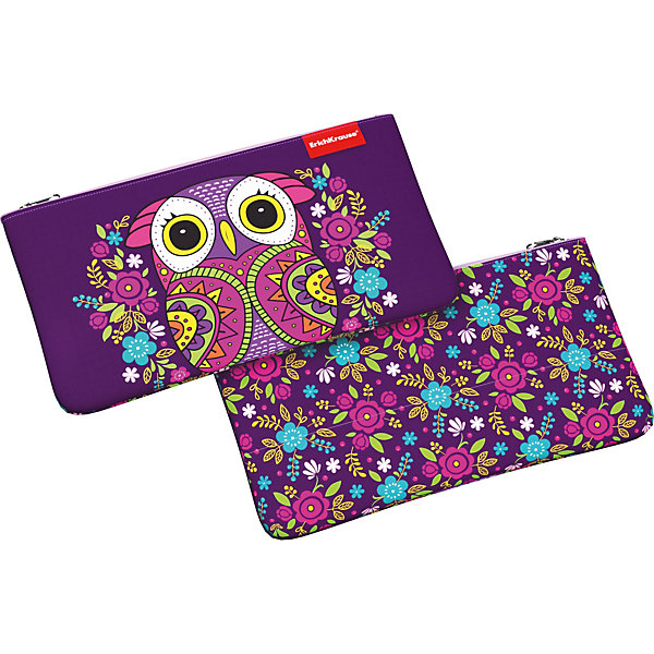 

Пенал конверт Erich Krause Flower Owl, Фиолетовый, Пенал конверт Erich Krause Flower Owl