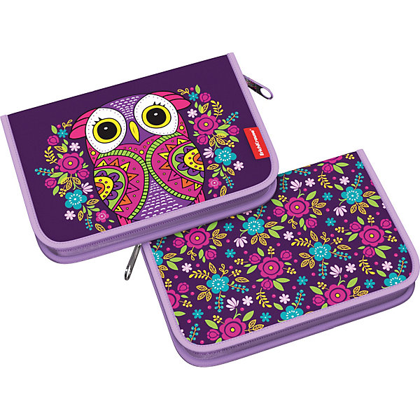 

Пенал-книжка без наполнения Erich Krause Flower Owl, Фиолетовый