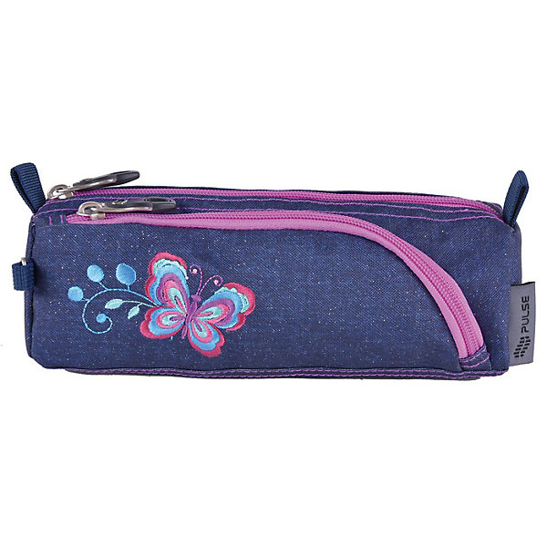 

Пенал Pulse Jeans flower, синий, Пенал Pulse Jeans flower,