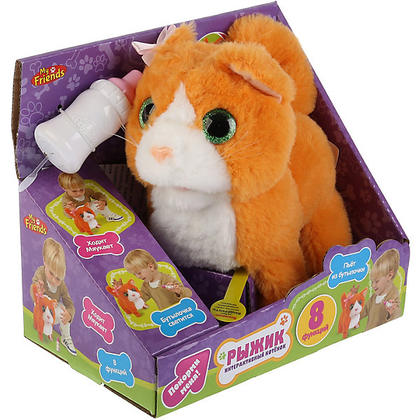 

Игрушка MY FRIENDS "Интерактивный котёнок" Рыжик, 16 см
